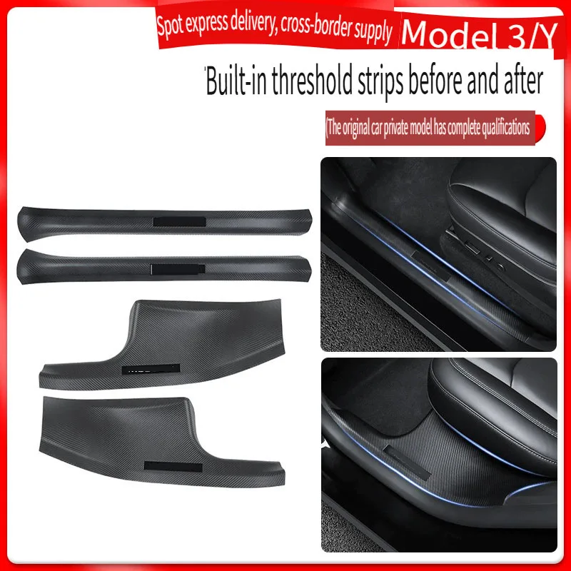 

Wireless LED illuminated Pedal Car Door Sills Protector For Tesla Model 3 Door Edge Protectors MODEL 3 Accessories