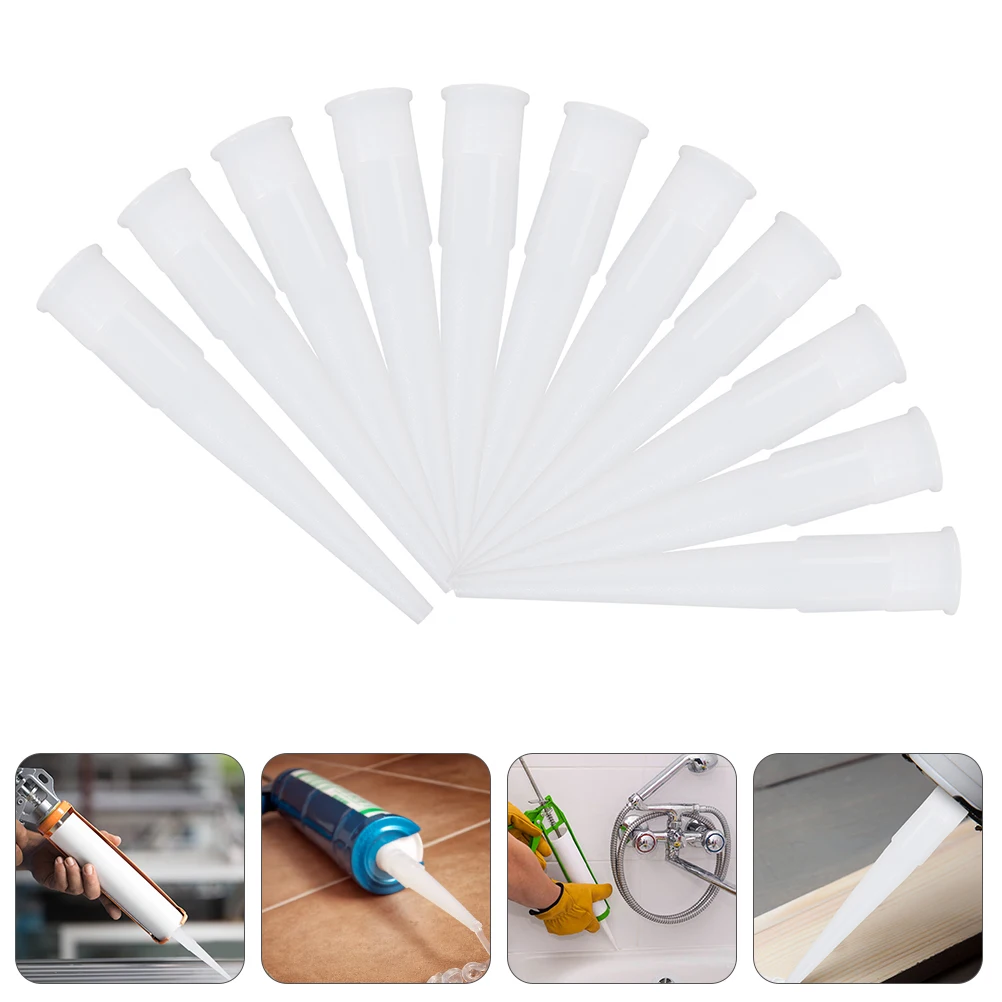

30pcs Durable Silicone Caulk Nozzles for Sealant Pointed Glass Glue Connecting Tube Accessories Practical Tool