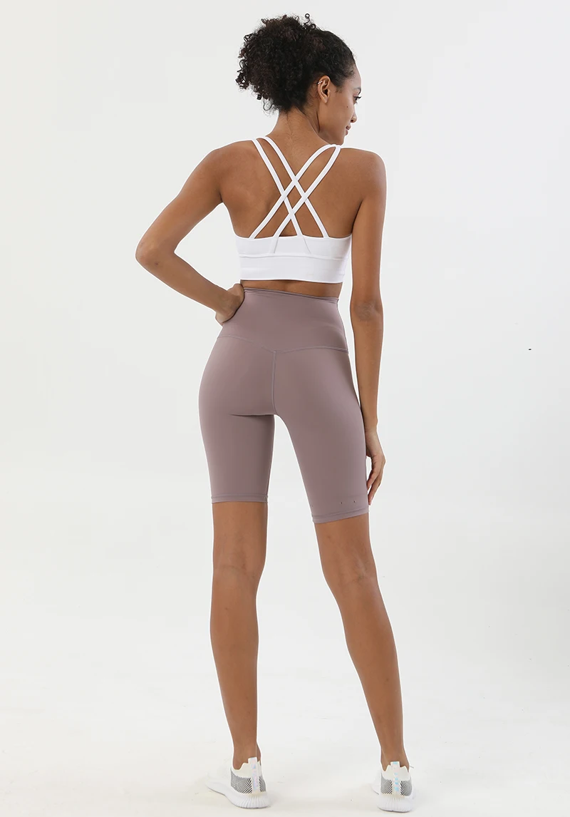 Nylon Yoga Set Gym Two Piece Sets Womens Bra Top Women Cycling Shorts Sport Fitness Sportswear 45 Colors Womens Clothing
