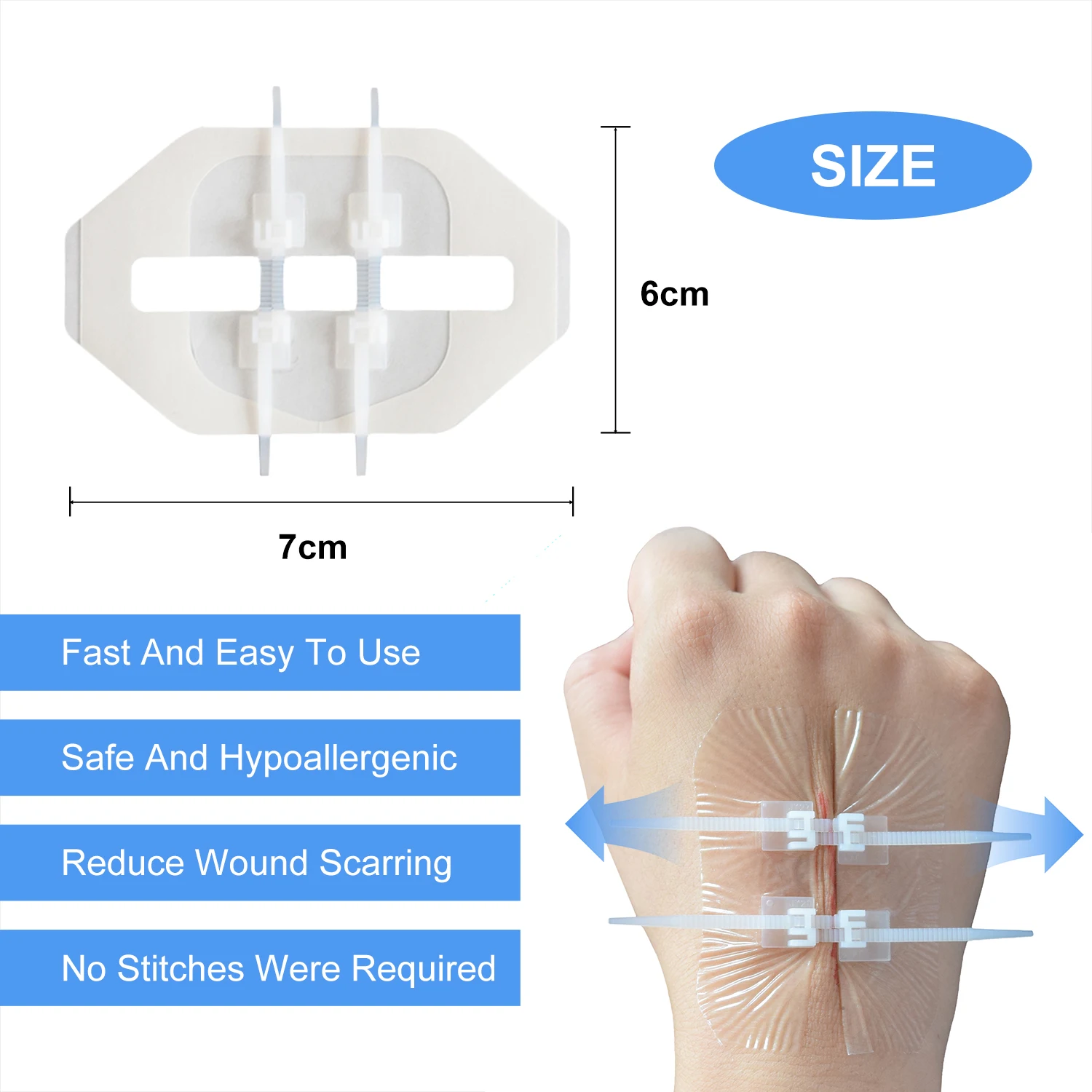 Transparent Zipper Steri Strips Painless Wound Closure Device With Suture Needles Reducer Patches Band-Aid Zip Suture Patch