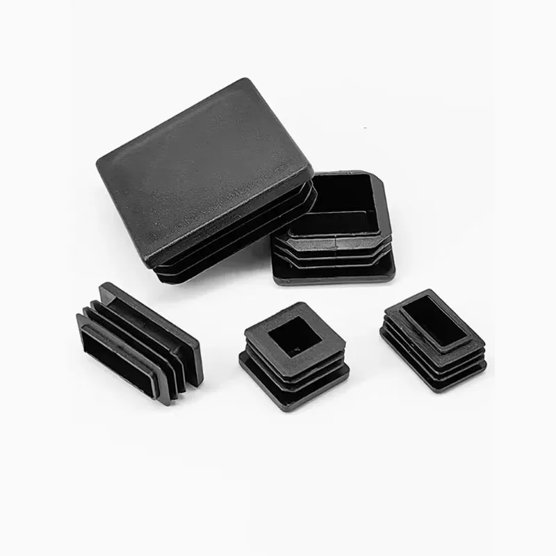 Black Square Plugs Pipe Tube Cap Plastic Tubing End Cap Insert Blanking Stopper Rectangle Dust Cover