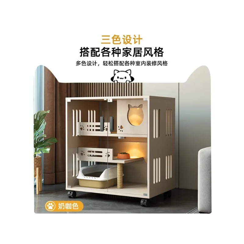 Cat Cage Home ENF grade Solid Wood Ecological Board Cat House Extra Large Luxury Glass