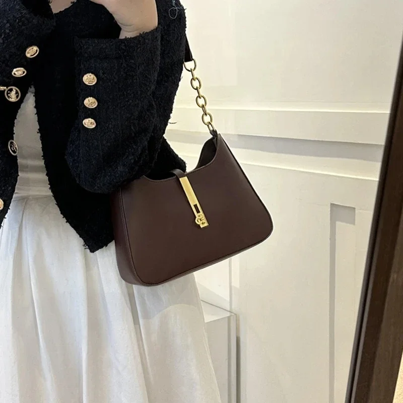 Women's Fashion Shoulder Underarm Bag Brand Designer Zipper Small Lady Handbags PU Leather Casual Hobo Bags