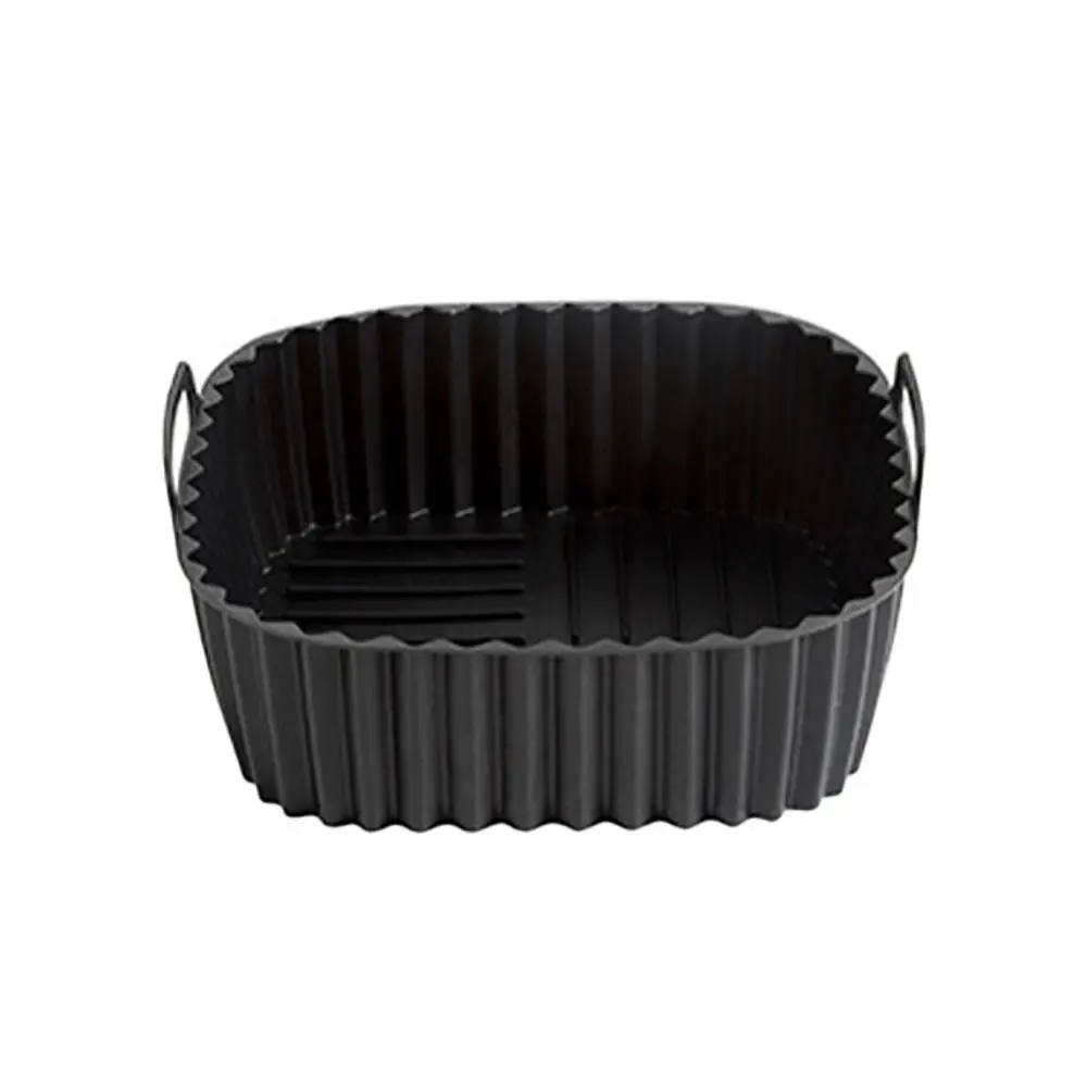 بطانات مقلاة هوائية من السيليكون قابلة لإعادة الاستخدام لـ 4-7 QT مع بطانة فرن بمقبض أسود وأحمر سلة مقلاة هوائية حصيرة للميكروويف #1