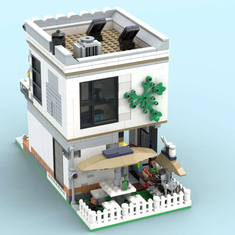 

932pcs MOC Cityscape ResidentialRow Modern Solar-Powered Townhouse DIY Model Building Blocks Birthday Toys Gift