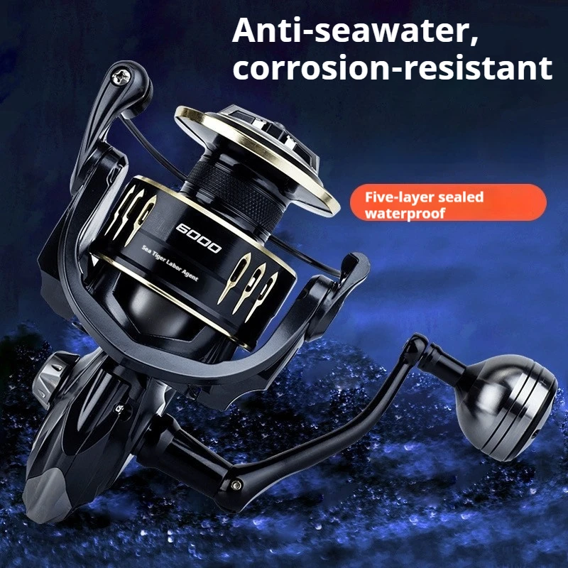 Teben Hailaohu Gen2 Spinning Reel 3000/4000/6000 Salt Resistant Powerful Drag Dual Guide Rail Lightweight Anchor Fishing Reel