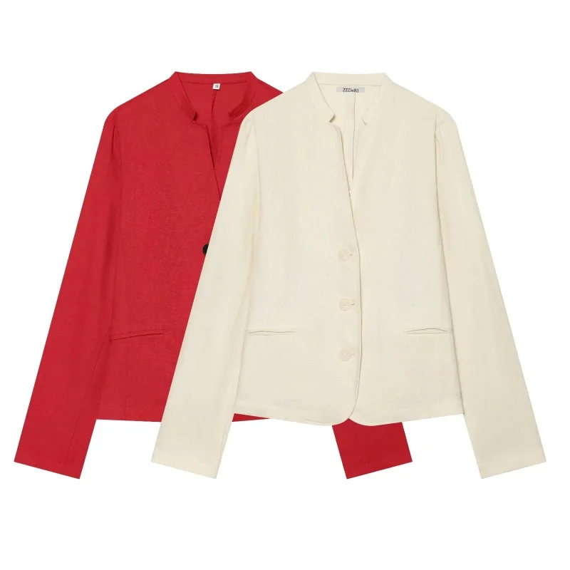 Women's Autumn Long Sleeve Single Breasted Blazer Casual Office Lady Suit Jacket Female Wear 2026 New Short Outwear