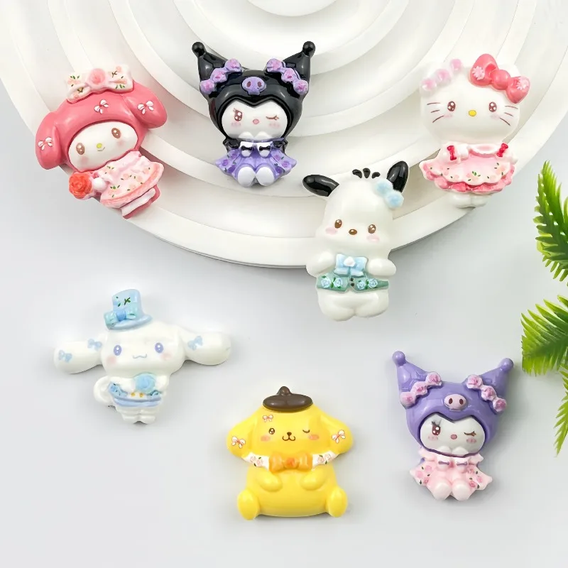 

5pcs Hello Kitty Resin Accessories Cute Cartoon Hairpins Refrigerator Stickers Decoration Women Supplies Student Gifts Wholesale