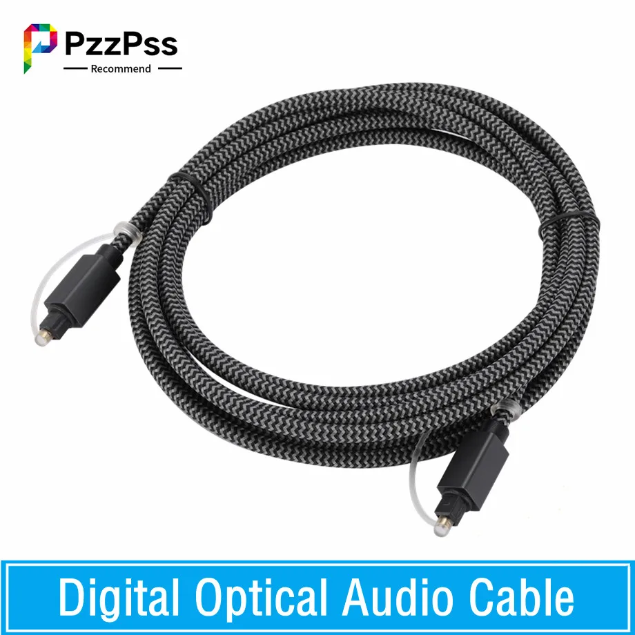 Цифровой оптический аудио кабель PzzPss 1,8 м, 3 м, Toslink SPDIF, коаксиальный кабель для усилителей, Blu-Ray Xbox 360, PS4, звуковая панель, волоконный кабель
