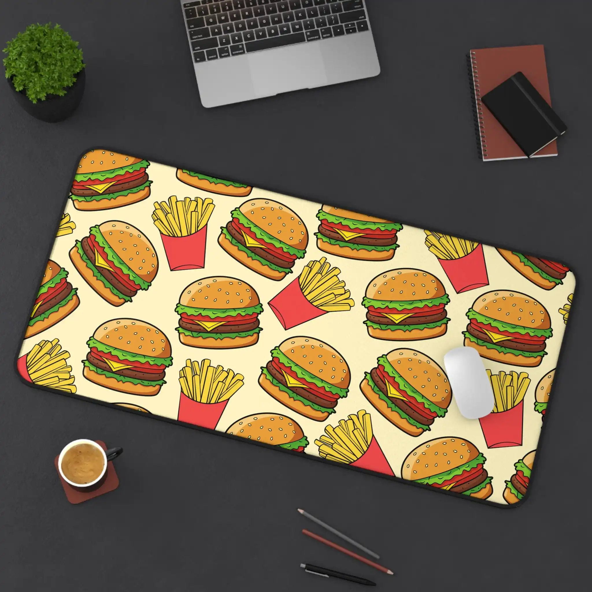 

Hamburger and Fries Placemat,non-slip and Waterproof Mousepad,desk Decoration Mat for Office and Gaming,perfect Gift for Friends