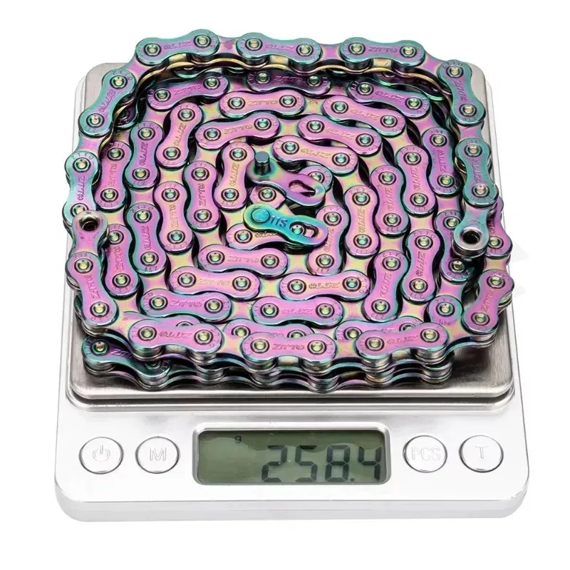 ZTTO 11-Speed SLR سلسلة 11s EL الملونة الطريق سلسلة دراجات خفيفة دائم الرابط المفقود ل K7 الدراجة الجبلية MTB قوس قزح