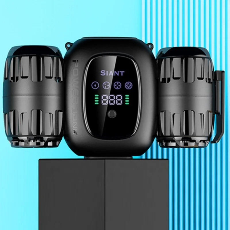 

Портативный вентилятор для шеи с двойной турбиной, высокоскоростной, перезаряжаемый, с длительным временем работы от аккумулятора, функция Power Bank, для активного отдыха, путешествий и спорта