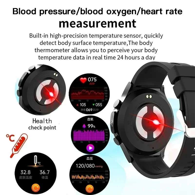 Nuevo reloj de llamada inteligente para hombre, frecuencia cardíaca, presión arterial, monitoreo de salud, reloj con pantalla táctil HD de 1,39 pulgadas 360*360