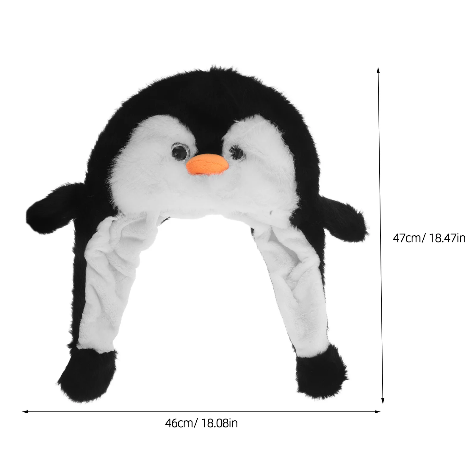 Czapka Pingwin z Ruchomymi Uszami Ciepła Zimowa Czapka Beanie na Zewnątrz Kawaii Czapka z Klapkami na Uszy Czapka Zwierzęca z Ruchomymi Uszami Ocieplacz na Uszy