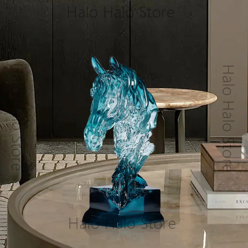 Picture 5: Wine cabinet decorative ornament light luxury high-end horse head soft decoration