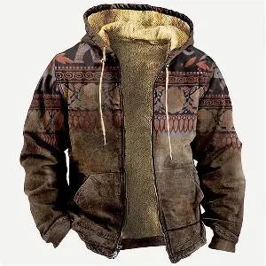 Men\'s Winter Vintage Parkas Long Sleeve Distressed Design Warm Jacket for Men/Women Thick Clothing Streetwear