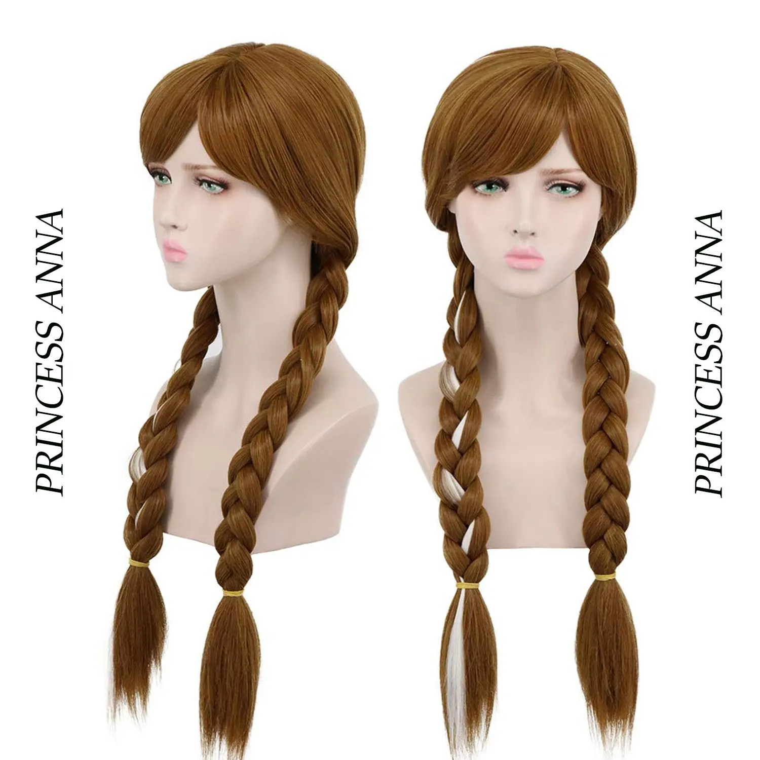 Braided Brown Cosplay Wig for Synthetic Anna Wigs Cosplay Party Wig Peluca De Princesa Princess Wig for Halloween Christmas image 5