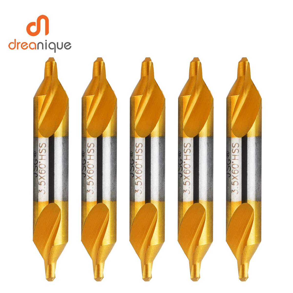 Dreanique 5pcs/lot Electrical HSS Combination Center Drills Countersinks Bit Set Lathe Mill 60 Degree Angle