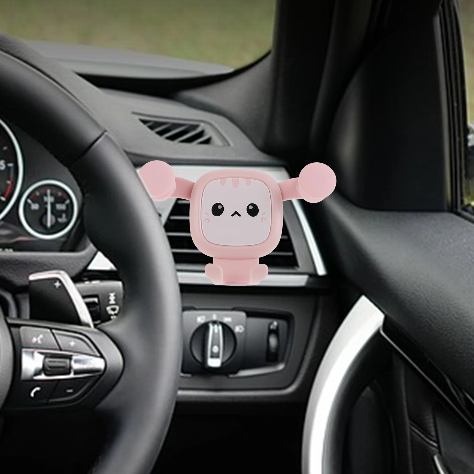 

Cute Cartoon Cat Car Phone Holder Air Vent Clip Mount Universal Fit Adjustable Car Phone Stand for Vehicle Cell Accessories