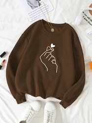 Women's Print Thermal Lined Crew Neck Loose Pullover Long Sleeve Plus Velvet Sweatshirt