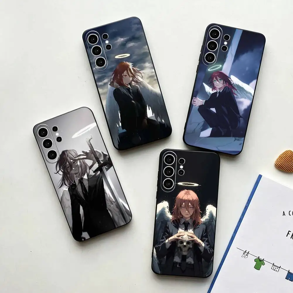 Angel Devil Chainsaw Man  Phone Case Black Silicone Soft For Samsung S26,S25,S24,S23,S22,S21,S30,Ultra,Plus,Fe,Lite
