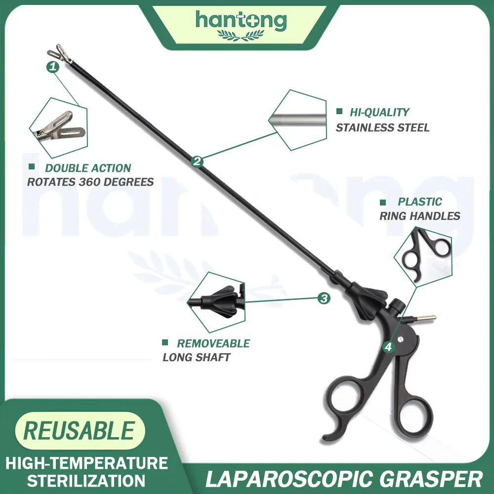 5mm Reusable Laparoscopic Surgical Hand Instruments Grasper Forceps for Laparoscopy Surgery STZ Sterilizable