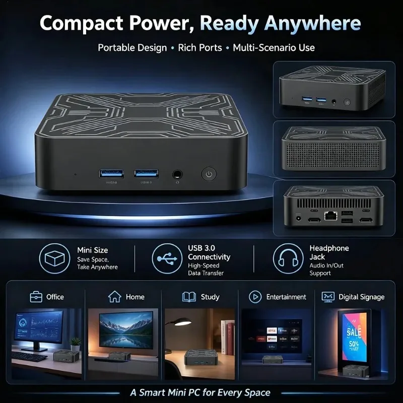 Portable Gamer Mini PC Intel Core i3-6006U 16GB RAM 1TB/2TB SSD 1000M Mini Computer Ethernet Gaming PC Desktop