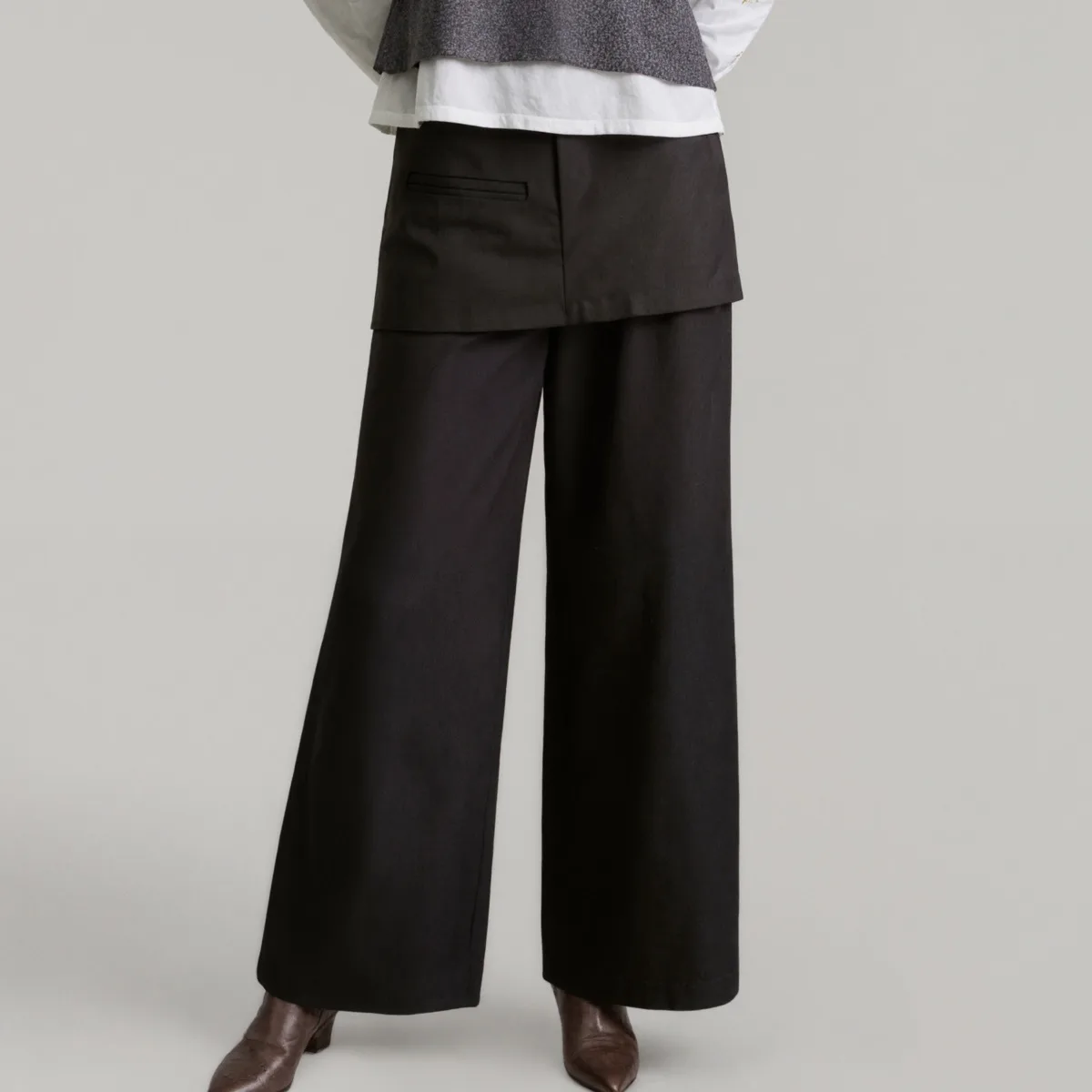 CiCi مصمم الأزياء قطعتين مجموعة السراويل للنساء 2025 ربيع الخريف جديد فضفاض واسعة الساق بنطلون مستقيم #3