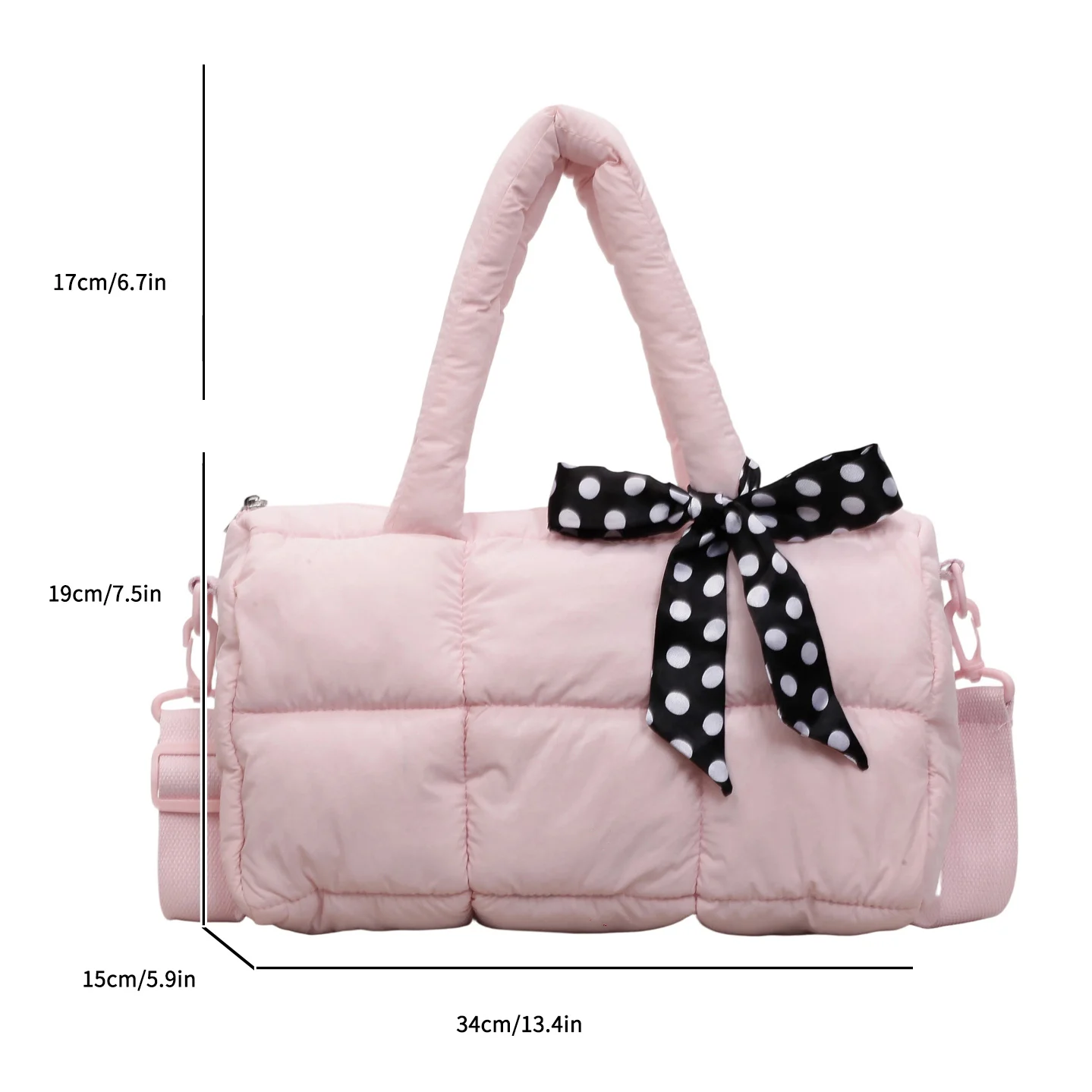 2026 Neue Designer-Schultertasche mit Karomuster, Space-Baumwoll-Handtasche für Damen, Große Kapazität, Daunengepolsterte Gesteppte Einkaufstasche für Damen – Detail 1