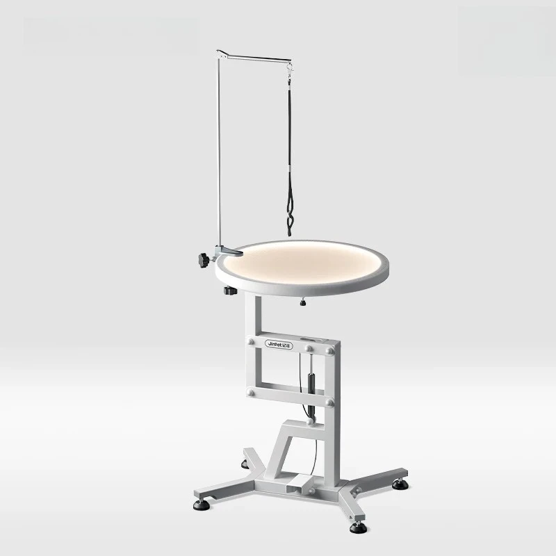 Pet Gentle Luminous Grooming Table Folding Pneumatic Lift Rotatable Pet Stores Shearing Grooming Beauty Round Table Pet Products