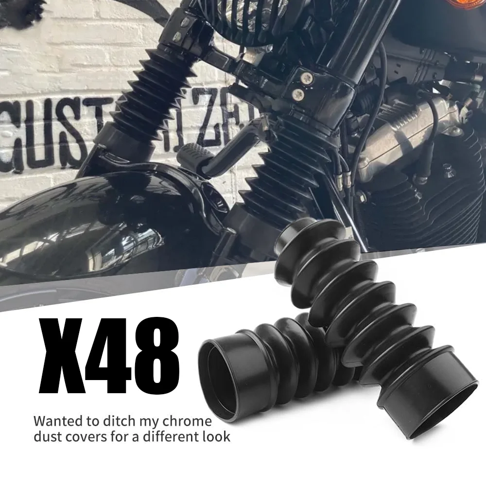 

FOR HARLEY-DAVIDSON FORTY-EIGHT X48 VROD Dyna Softail Motorcycle Front Fork Boot Jacket Shock Absorption Protection Cover Rubber