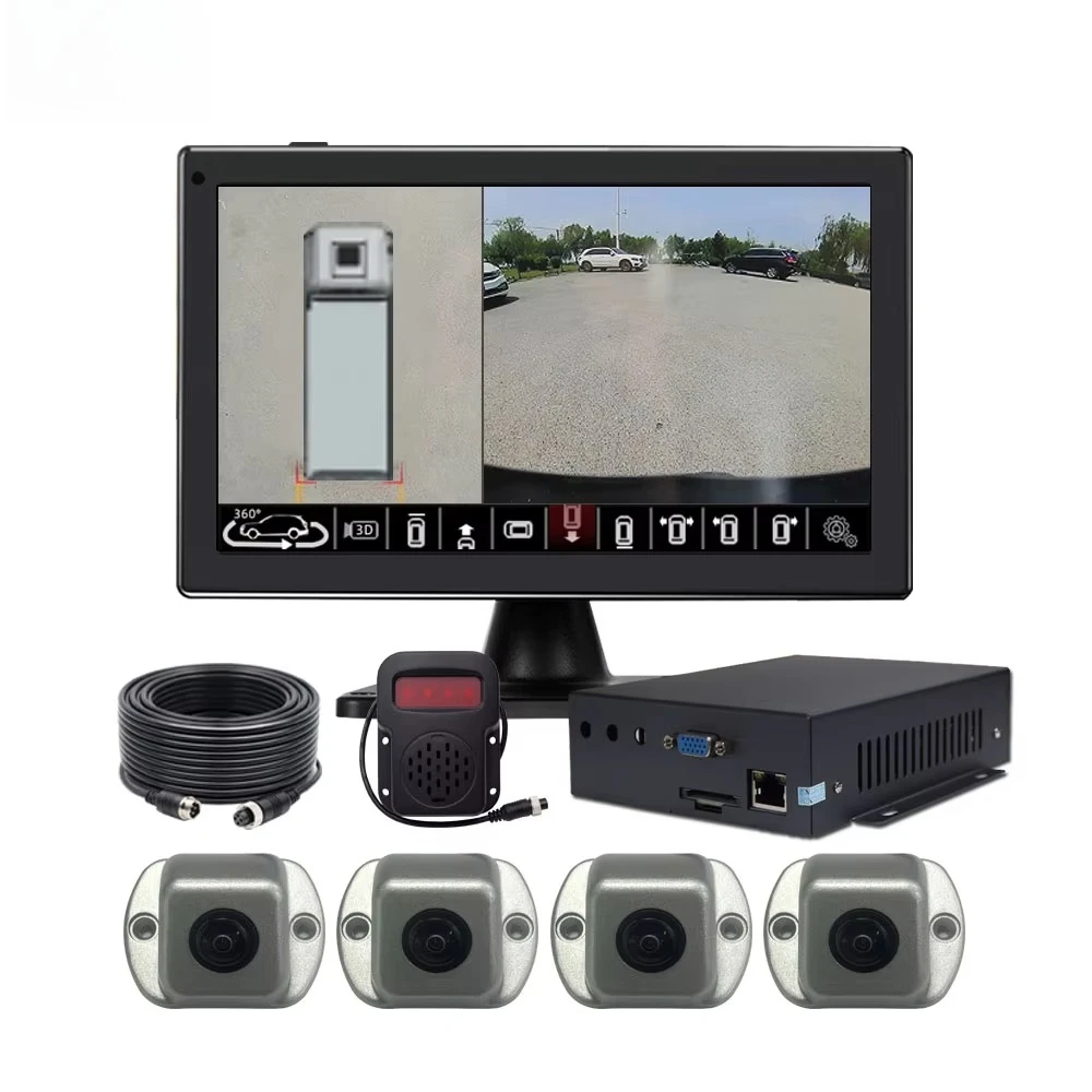 

Система кругового обзора 360° с функцией DVR для мониторинга дорожного движения, водонепроницаемая, с ночным видением, 4 универсальных модуля