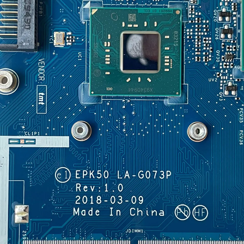 EPK50 LA-G073P for HP Pavilion 15-DA 15Q-DA laptop motherboard L20366-601 L20366-501 L20366-001 with N5000 N4000 MX110 2GB GPU