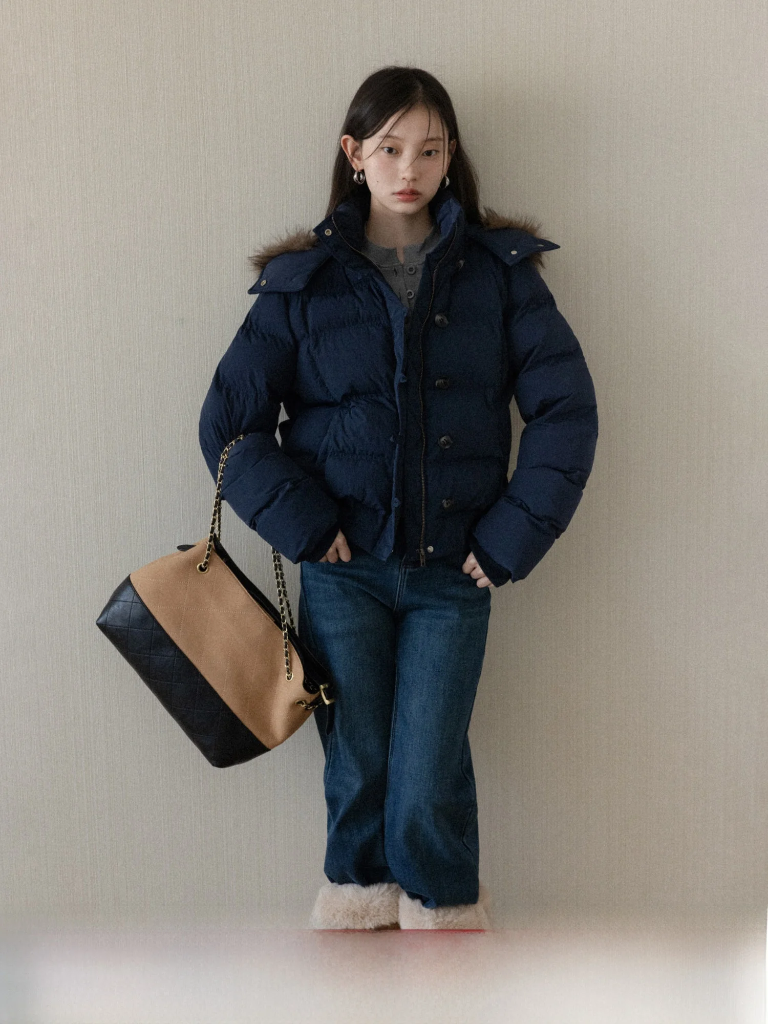 

Canton S American Sle Retro Casual Warm Hooded Cotton Jaet Women's Winter New Faion Slimming Outerwear Coat