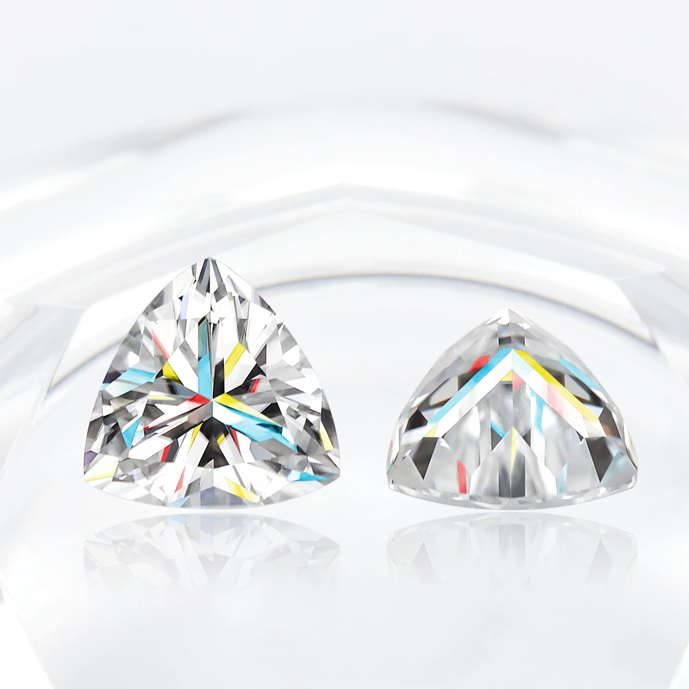 Eme jewe Trillion Cut مويسانيتي حجر فضفاض، أبيض D اللون VVS1 وضوح قطع ممتاز لصنع المجوهرات مع شهادة