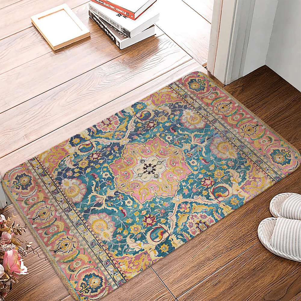 Bohemian Style Mandala Pattern Printed Flannel Floor Mat Bathroom Decor Carpet Non-Slip For Living Room Kitchen welcome Doormat