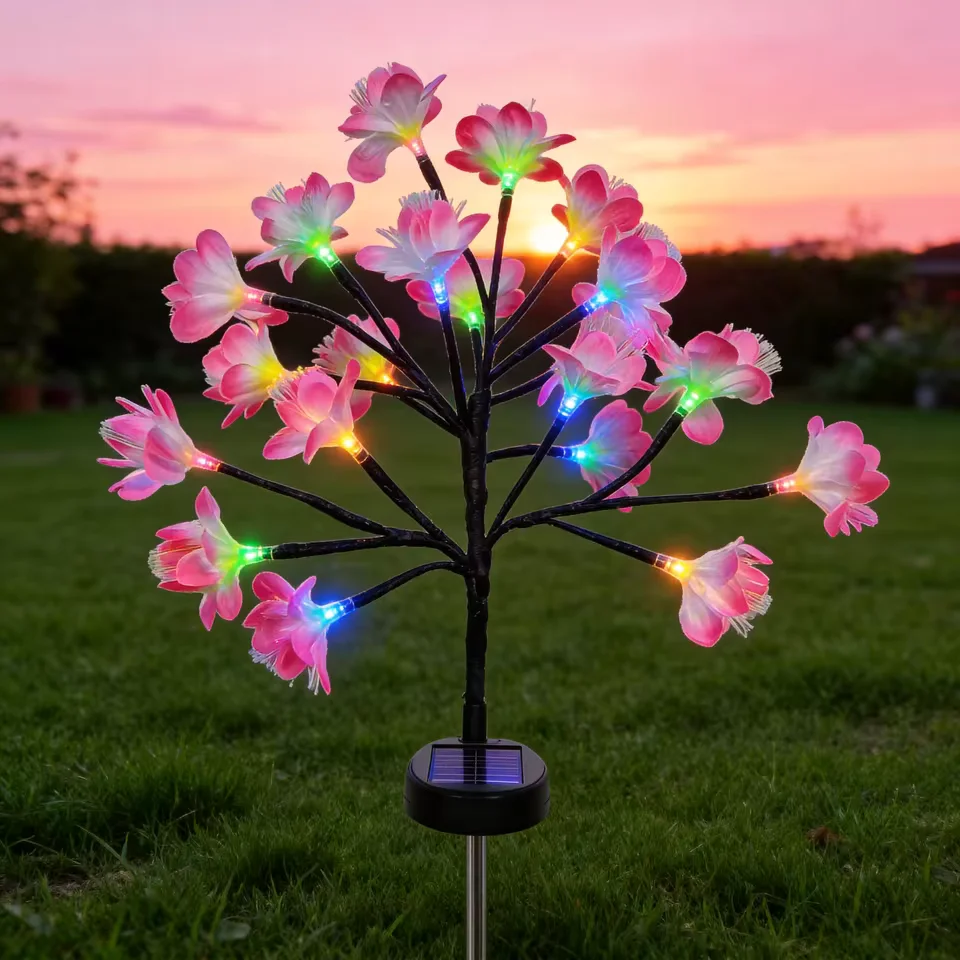 Solar Powered Tree Branch Ground Camelli Lighting Garden Outdoor Lawn Ground Plug Lights Patio Decoration Garden Landscape Light