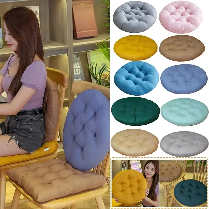 1PC 40cm Monochromatic Round Seat Cushion for Indoor and Outdoor Tatami Floor Pillow for Living Room Car Sofa Thick Chair Pad