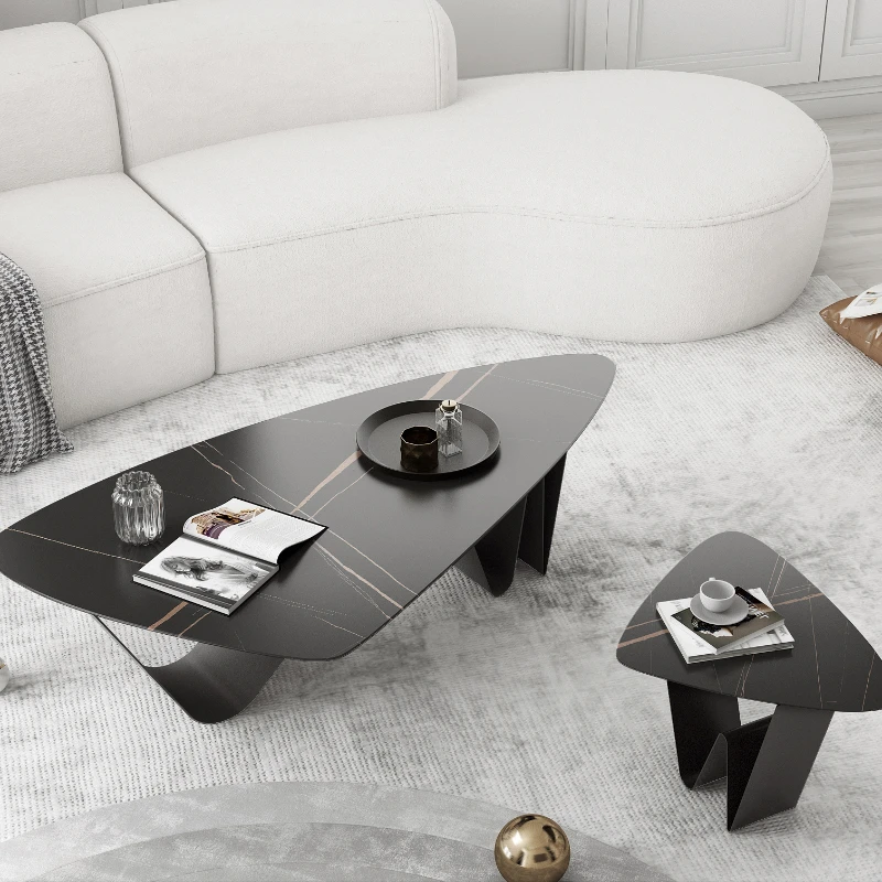 Living Room Luxury Coffee Table Trau Nordic Black Mesa Lateral Mobile Coffee Table Modern Apartamento Couchtisch Furniture image 2