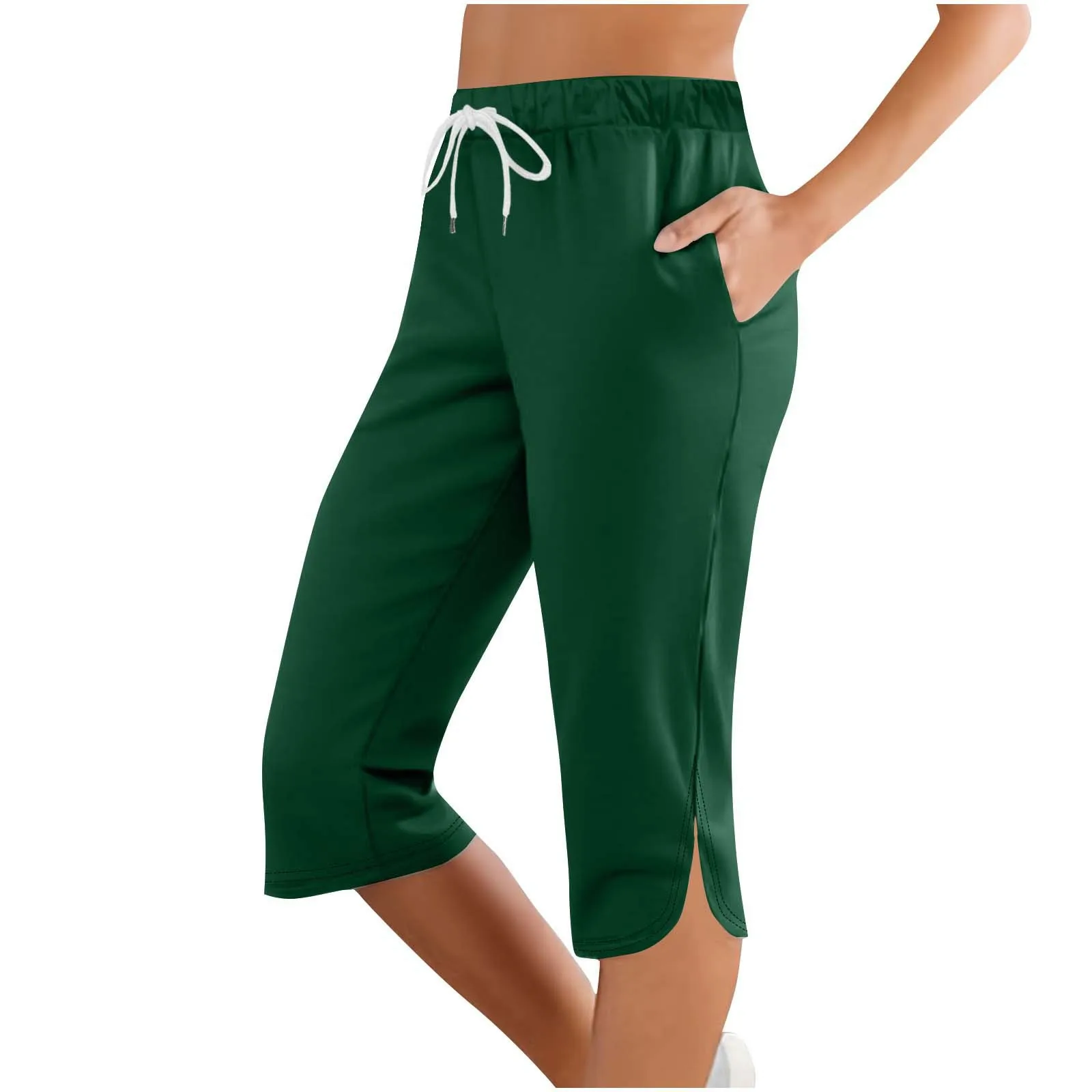 2025 cor sólida clássico recortado capris calças para mulheres verão moda emagrecimento diário versátil esportes elásticos calças curtas