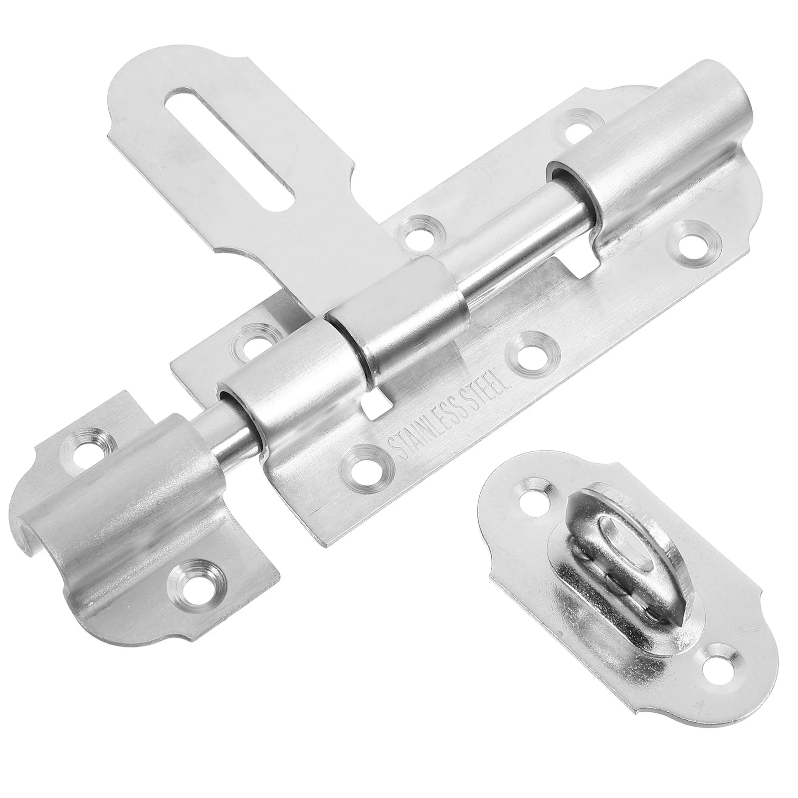 

4 Inch Stainless Steel Slide Latch Lock Heavy Duty Barrel Bolt For Doors Windows Bathroom Smooth Finish Easy Install
