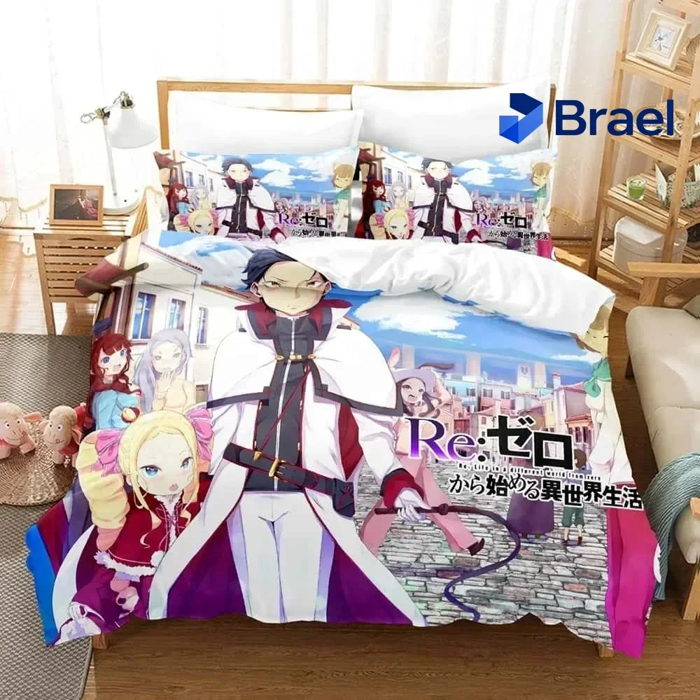 Exquisite ReZERO -Starting Life In Another World Bedding Set Single Twin Full Queen King Size Bed Set Adult Bedroom Duvet Cover