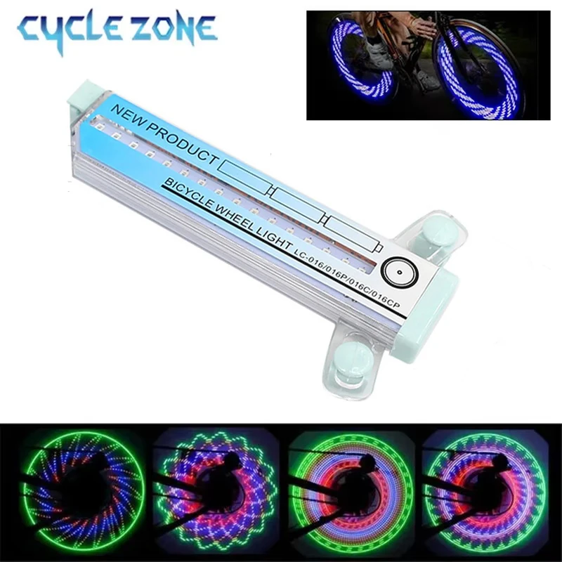 Bicycle Spoke Light 32 LED MTB Bike Wheel Light Spoke Lights Waterproof Shock Induction Colorful Bike Spoke Warning Signal Lamp
