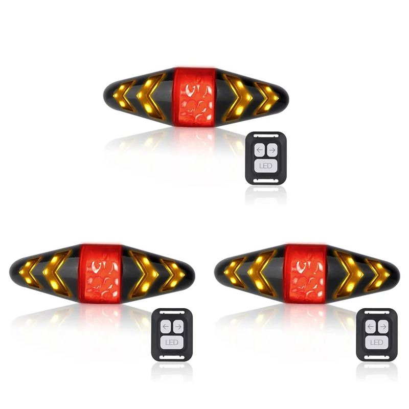 

NALFI-3X Bike Tail Light With Turn Signals, USB Rechargeable Ultra Bright LED Safety Warning Bike Brake Rear Lights For Bike