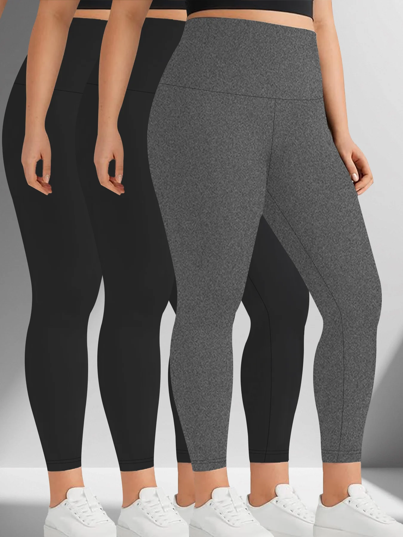 

3 упаковки женских супермягких леггинсов больших размеров с высокой талией для контроля живота, тренировок, йоги, бега, спортивных леггинсов с эффектом пуш-ап для спортзала