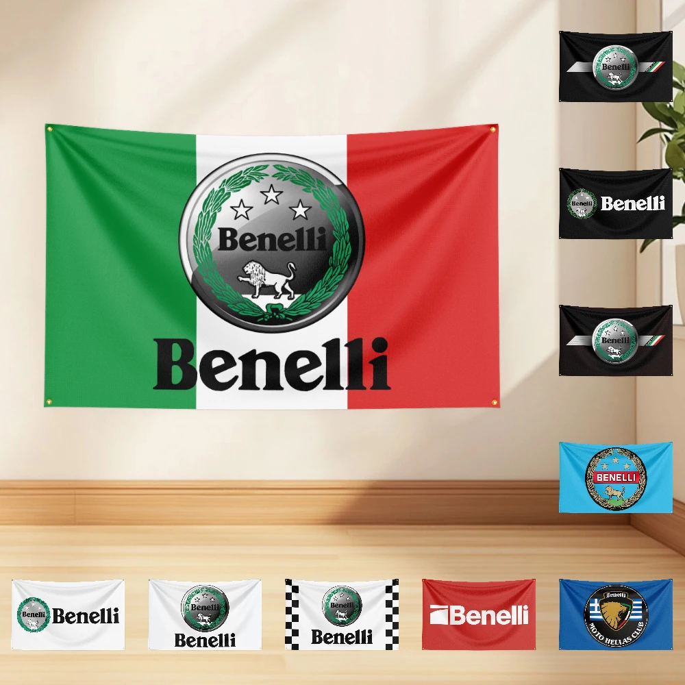 

3x5 Ft B-Be-nel-li-10 Motor Flag Car Oil Custom Wall Hanging Background Art Banner for Bedroom Home Living Room Outdoor Decor