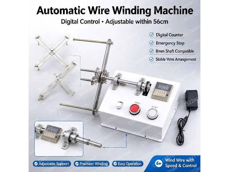 Automatic Electric Tassel Winding Machine Full Metal Wire Winder Adjustable Speed Loop Counter