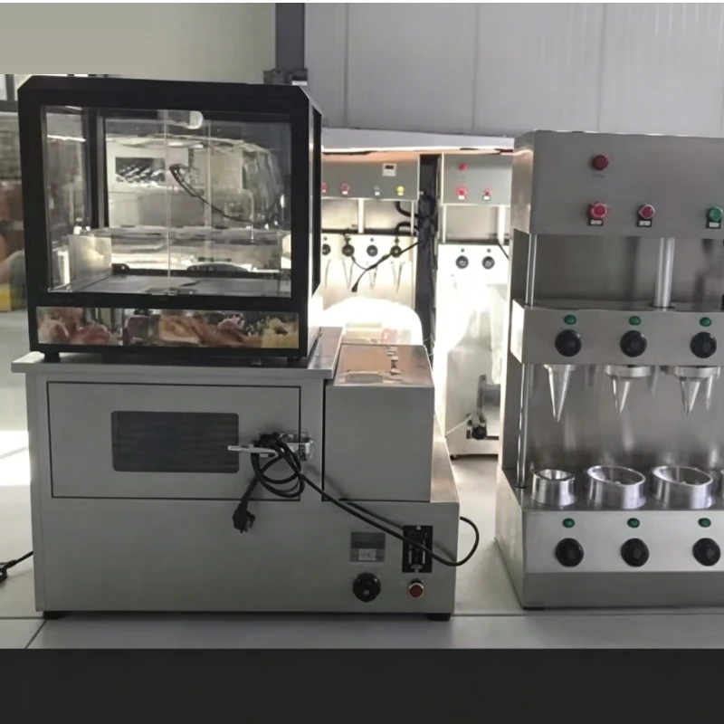 

The new stainless steel electric portable lightweight high-yield pizza cone machine is easy to operate