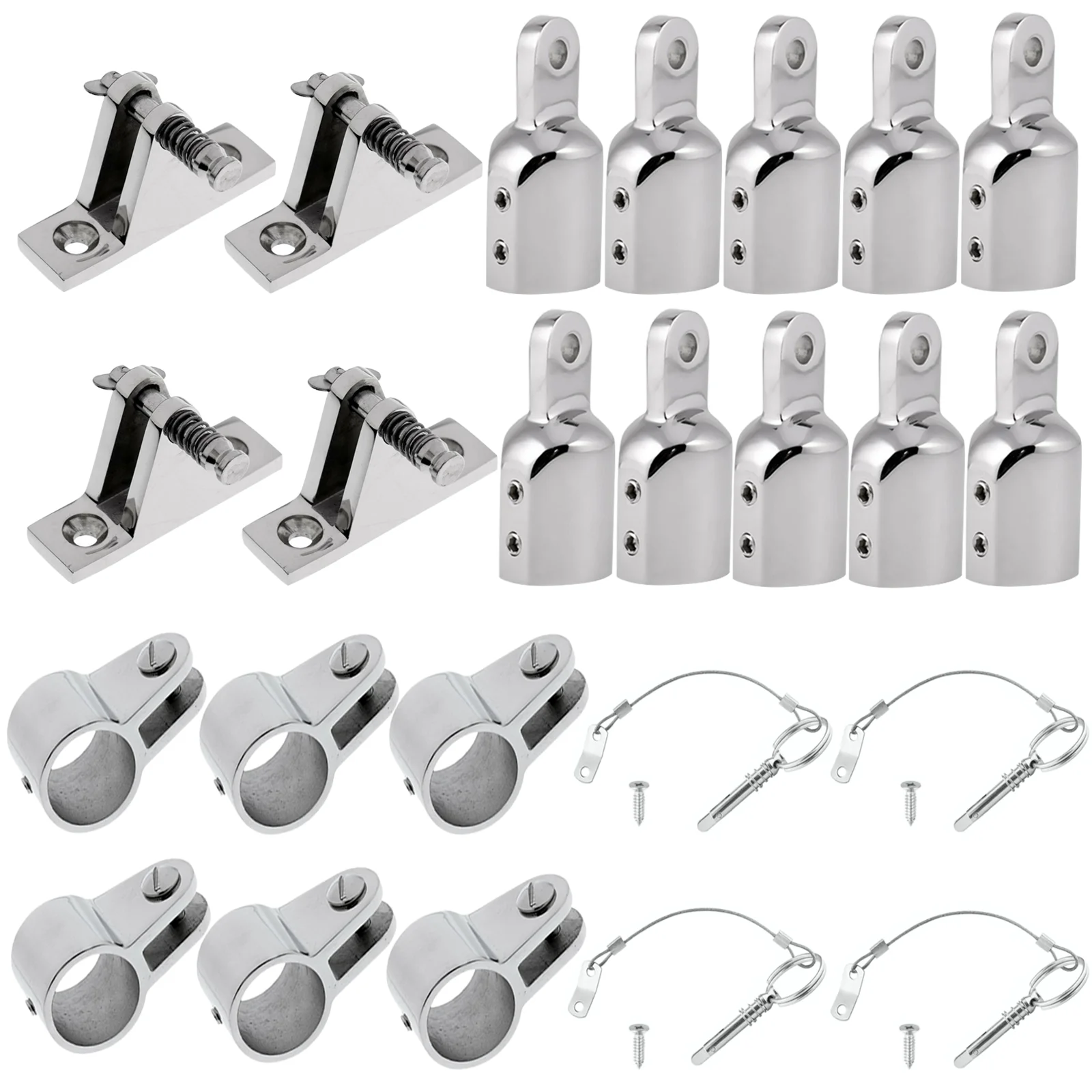 

ISURE MARINE Bimini Top Stainless Steel Fittings Hardware Set & Deck Hinge Boat Accessories