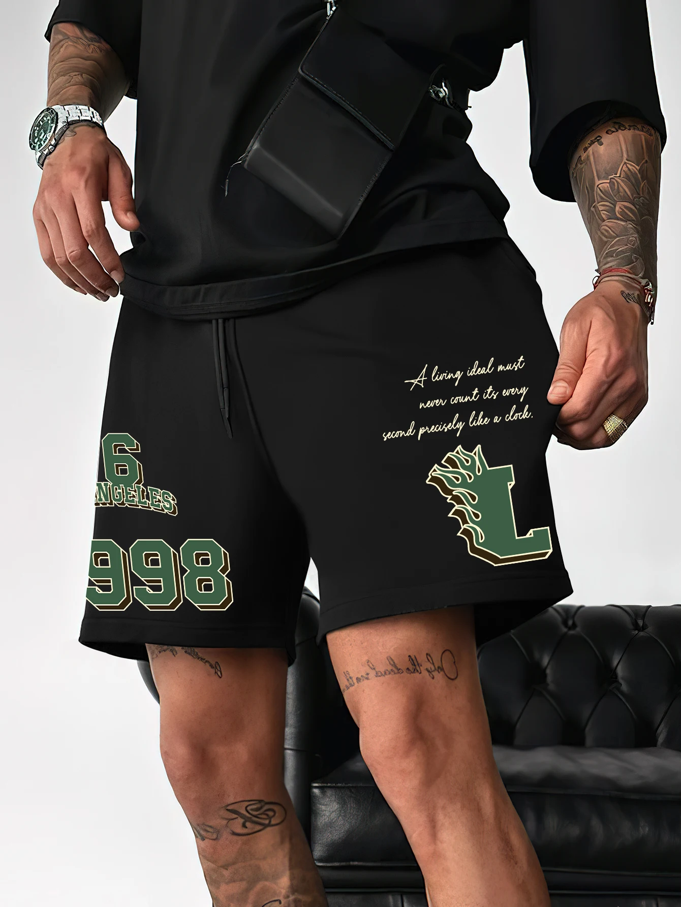 

Men's Letter and Number Pattern Preppy and Sporty Style Shorts Comfortable Lightweight for Summer Outdoor Activities